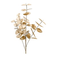 Branche décorative d'Eucalyptus dorée avec paillettes de 60 cm - 1 unité