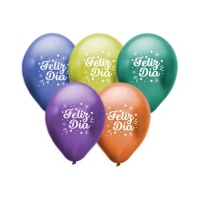 Ballons en latex de Joyeux anniversaire couleurs assorties de 30 cm - Ballons Clown - 25 unités