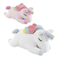 Peluche de Licorne allongé de 55 cm - 1 unité