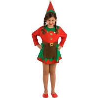 Costume de lutin vert et rouge pour filles