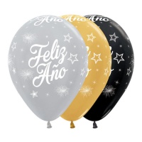 Ballons en latex Bonne Année de 30 cm - Sempertex - 12 unités