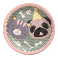 Assiettes pour Animaux Domestiques de 23 cm - 8 unités