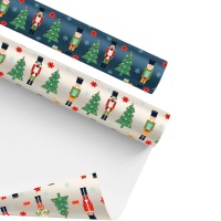 Papier cadeau de casse-noisette de Noël de 5 x 0,7 m - 1 unité