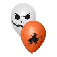 Ballons en latex avec motif squelette et sorcière pour Halloween de 23 cm - 6 unités