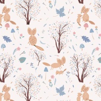 Tissu en jersey de coton Foxes Stamp AW - Katia