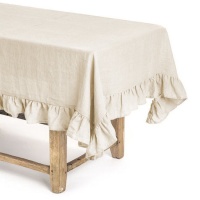 Nappe de 1,45 x 1,45 m en tissu volants naturel