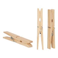 Pinces à linge en bois de 9,8 cm - 24 unités