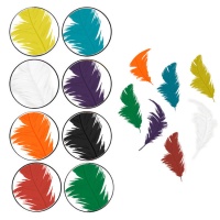 Plumes naturelles colorées de 7,5 cm - 14 g