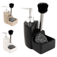 Distributeur de savon avec brosse et éponge en couleurs - 1 unité