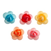 Gaufrettes de fleurs colorées de 3 cm - Dekora - 100 unités