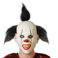 Masque de clown fou souriant avec cheveux