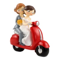 Figurine pour gâteau de mariage - Mariées à moto de 17 cm