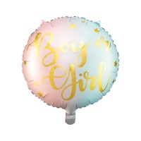 Ballon rond coloré Boy or Girl ? De 43 cm - Partydeco