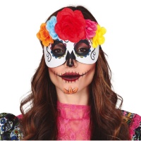 Masque de Catrina avec fleurs