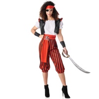 Déguisement de pirate avec pantalon rayé pour femme