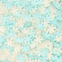 Paillettes de flocons de neige bleus et blancs de 450 g - FunCakes