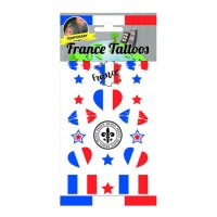 Tattoos temporaires assortis de France - 1 feuille