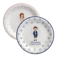 Assiettes de Communion pour garçon ou fille de 23 cm - 6 unités