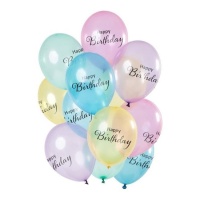 Ballons en latex multicolores pastel 