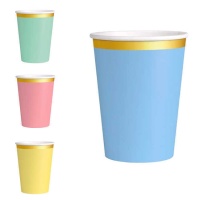 Verres de 270 ml avec bord doré - 6 unités