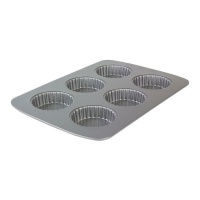 Moule pour tartelettes en acier de 37,3 x 26,1 cm - PME - 6 cavités