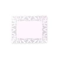 Dentelle rectangulaire en papier blanc de 26 x 32 cm - 8 unités