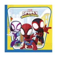 Serviettes Spidey de 16,5 x 16,5 cm - 20 unités