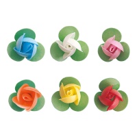 Gaufrettes de fleurs de couleur de 3 cm - Dekora - 150 unités