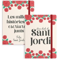 Carnet de Sant Jordi avec des roses de 14,5 x 10,5 x 1,5 cm - 1 unité