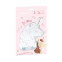 Moule licorne 3D pour chocolat de 16,5 x 13,5 x 3 cm - Scrapcooking