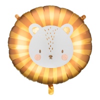 Ballon rond tête de lion bébé de 70 cm - PartyDeco