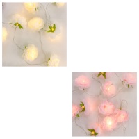 Guirlande avec lumières LED en forme de fleurs à piles - 1,65 m