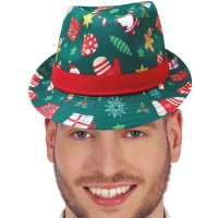 Chapeau de gangster de Noël vert