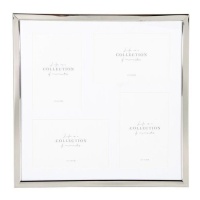 Cadre photo multiple Silver fin pour 4 photos de 10 x 15 cm - DCasa