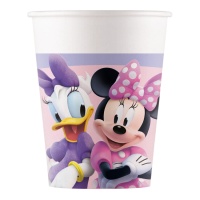 Verres Minnie et Daisy roses de 200 ml - 8 unités