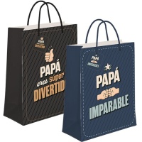 Sac cadeau de 14 x 11,5 x 6,7 cm pour Papa amusant - 1 unité