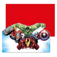 Invitations des Avengers en action - 6 unités