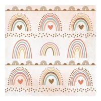 Serviettes Boho rainbow de 16,5 cm - 16 unités