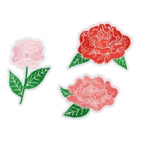 Patch thermocollant de fleurs - 3 pièces