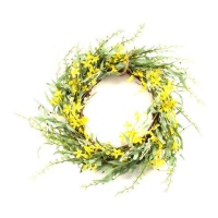 Couronne décorative pour bougie jaune de 35 cm