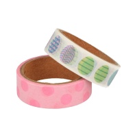 Washi tape d'oeufs de Pâques décorés de 5 m - 2 unités