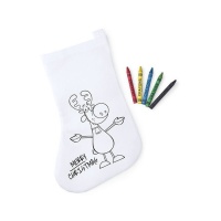 Chaussette de Noël à colorier avec renne - 1 unité