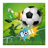 Serviettes de football GOAL de 16,5 x 16,5 cm - 30 unités