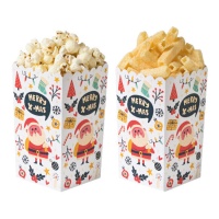 Boîtes à pop-corn de Noël - 6 unités