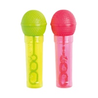 Baguettes à bulles en forme de microphone de couleurs de 11,5 cm - 2 unités