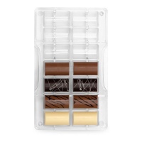 Moule de demi-cylindre pour chocolat de 20 x 12 cm - Decora - 14 cavités