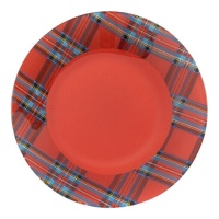 Assiette de 25,5 cm à carreaux tartan