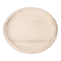 Plateau décoratif en bois circulaire de 25,5 cm - DCasa