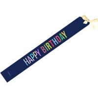 Bandeau d'anniversaire bleu 150 x 10 cm