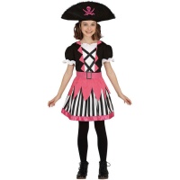 Déguisement de pirate rose pour fille